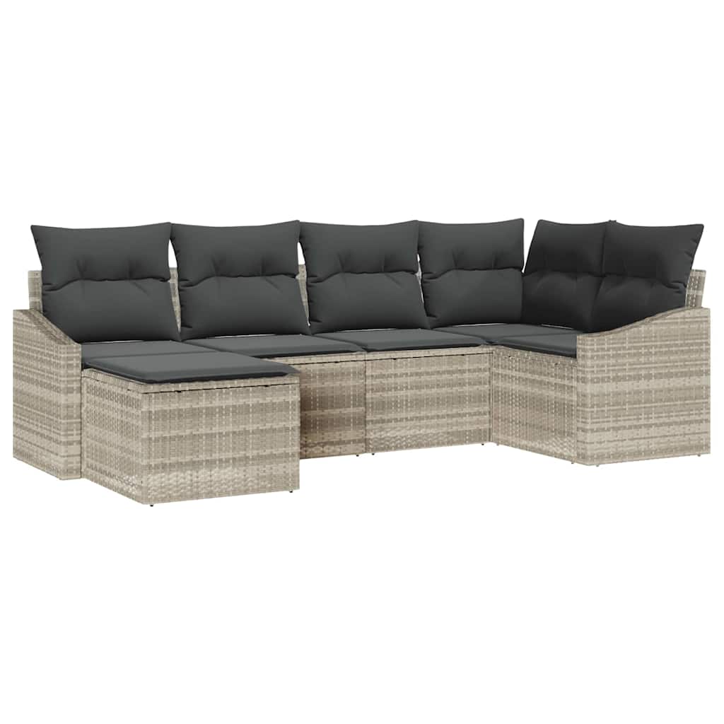 Garten Essgruppe mit Kissen 6 pcs Schwarz und Creme