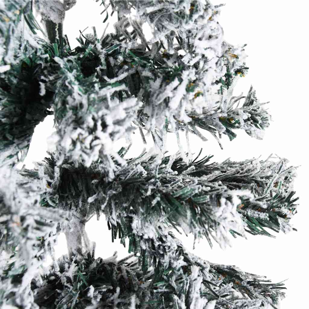 Künstlicher Halb-Weihnachtsbaum mit Ständer Schlank Weiß 180 cm