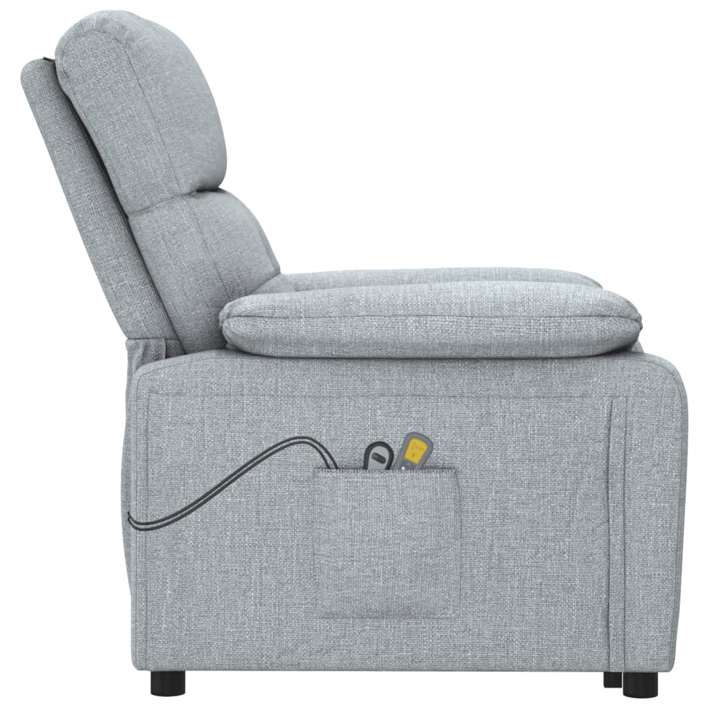 Massagesessel Elektrisch Dunkelgrau Stoff