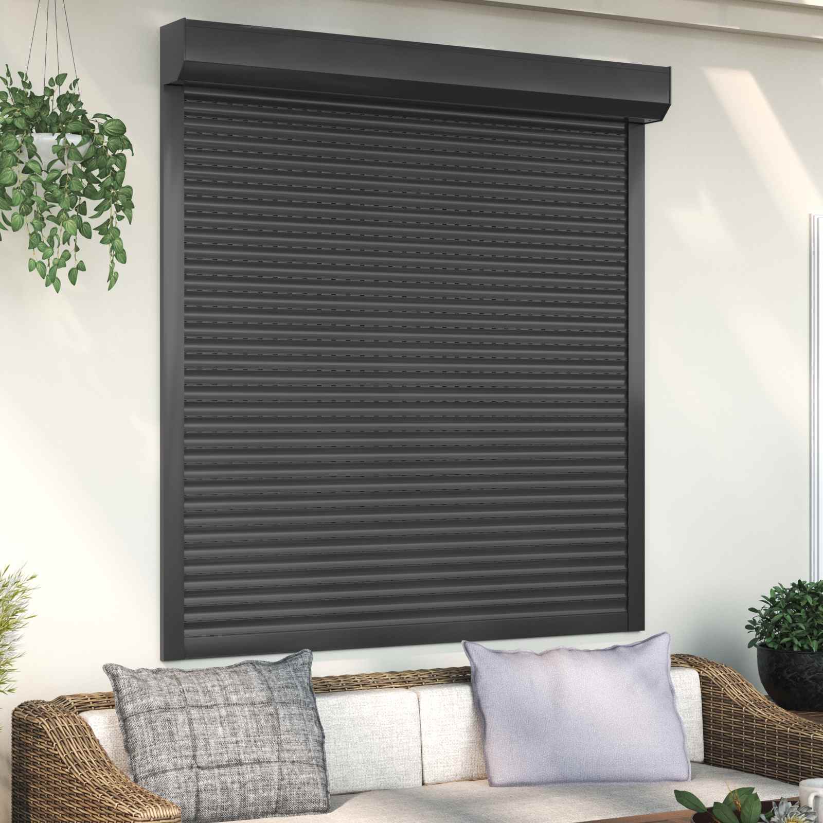 Rollladen Weiß 70 x 100 cm Aluminium und Polyurethan