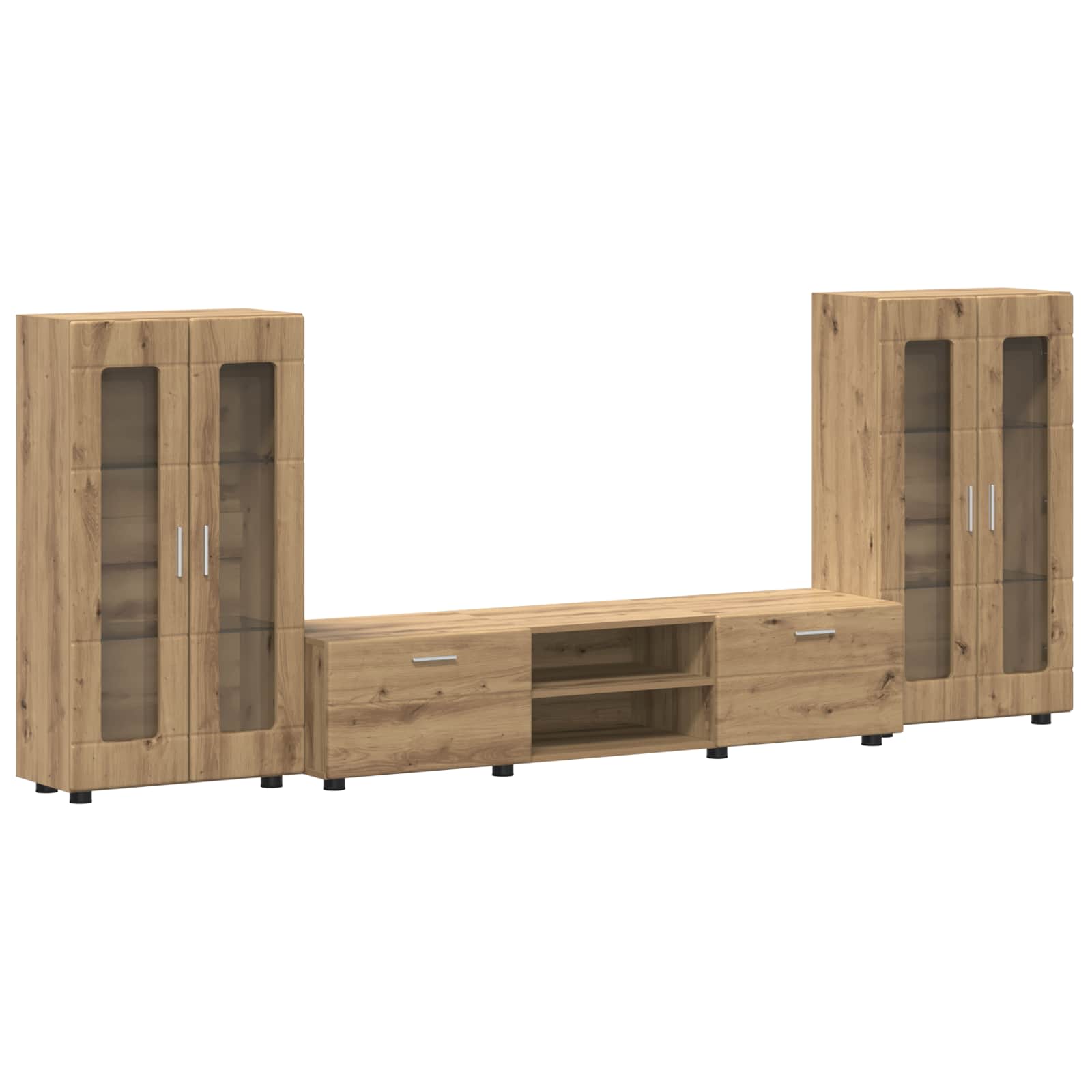 Highboard mit Regal FLORIN Weiß 60 x 35 x 182 cm Holzwerkstoff