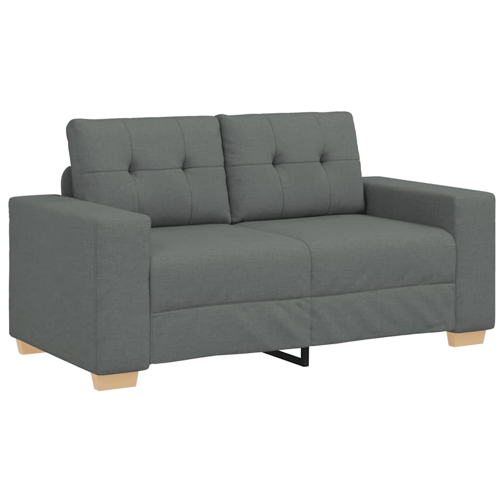 2-teiliges Sofa-Set mit Kissen, hellgrauer Stoff