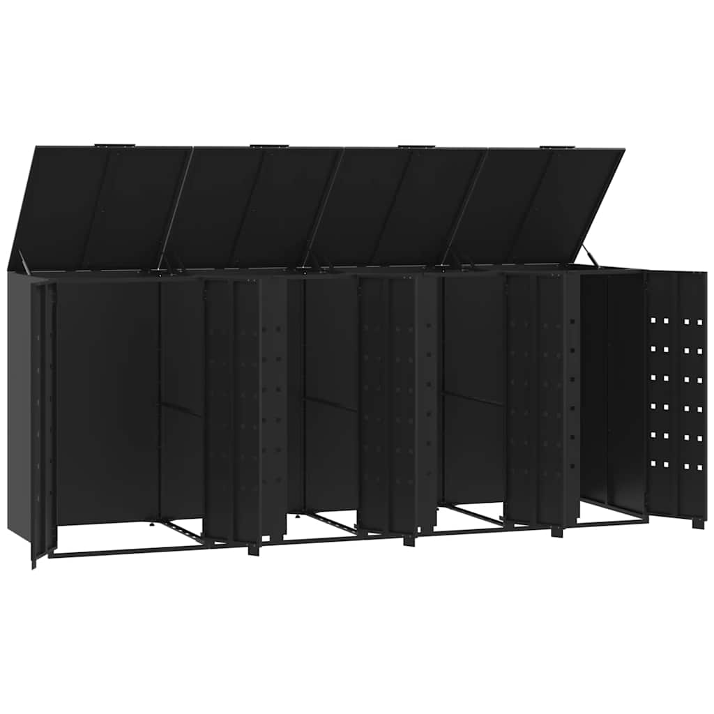 Mülltonnenbox für 2 Tonnen Schwarz 138x79x117 cm Stahl