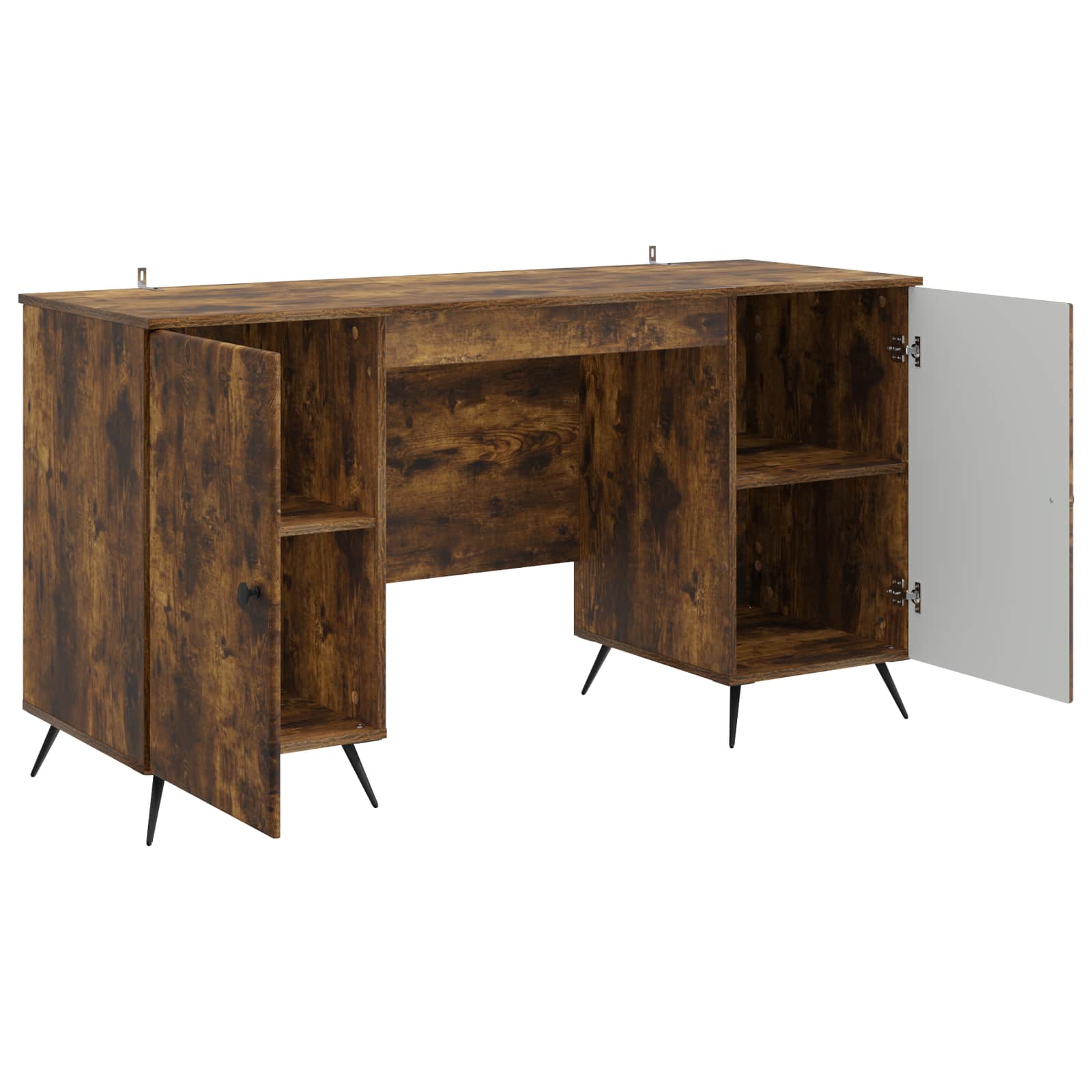 Schreibtisch mit Regal Schwarz 142,5 x 50 x 75 cm Holzwerkstoff