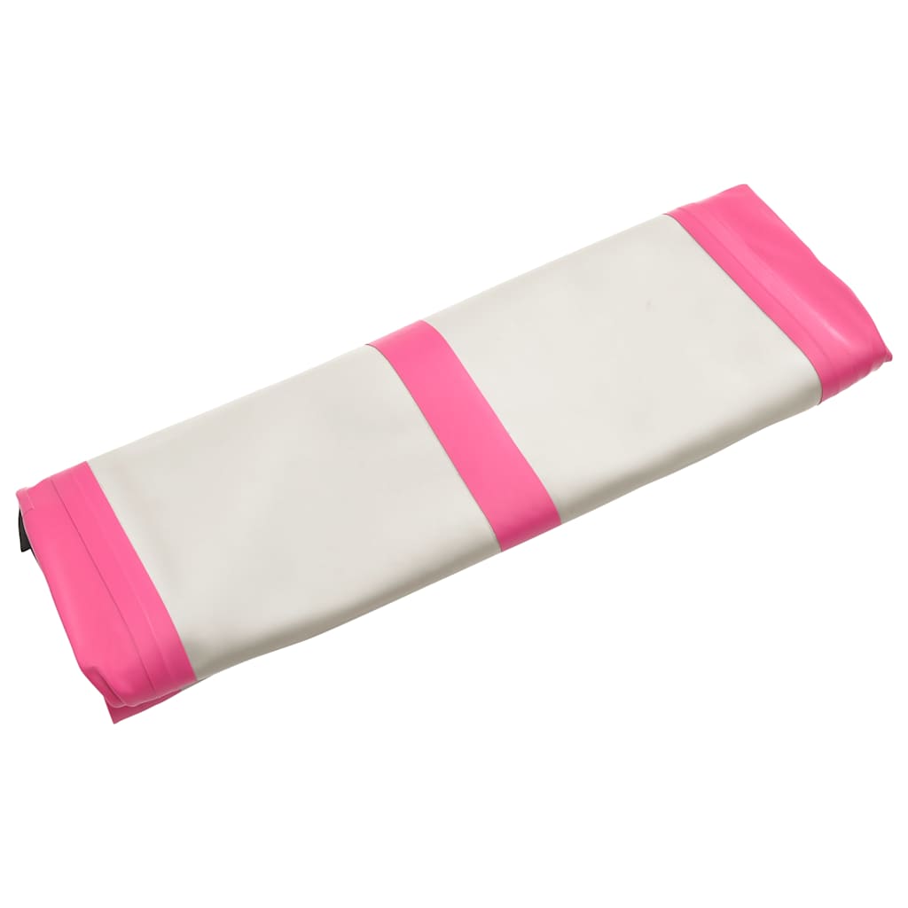 Aufblasbare Gymnastikmatte mit Pumpe 300×100×10 cm PVC Rosa