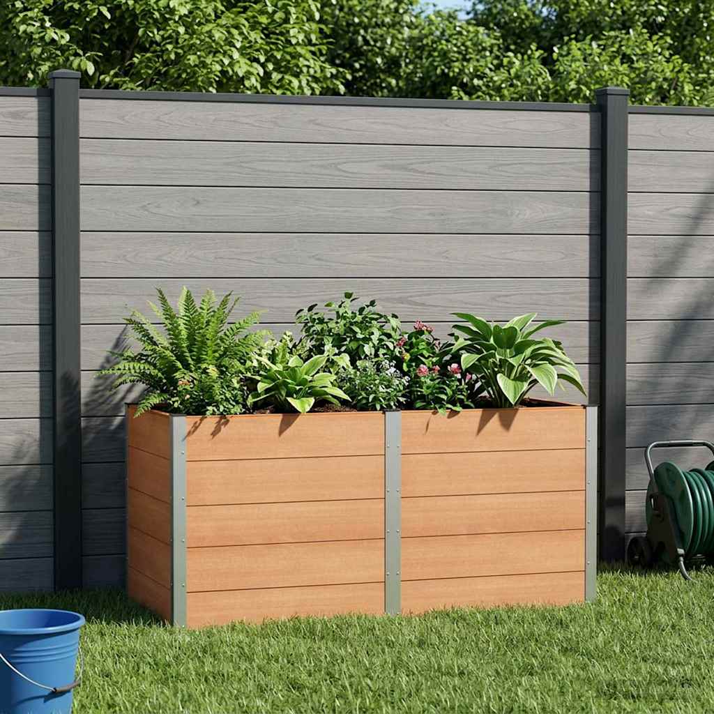 Garten-Hochbeet 200x50x54 cm WPC Grau