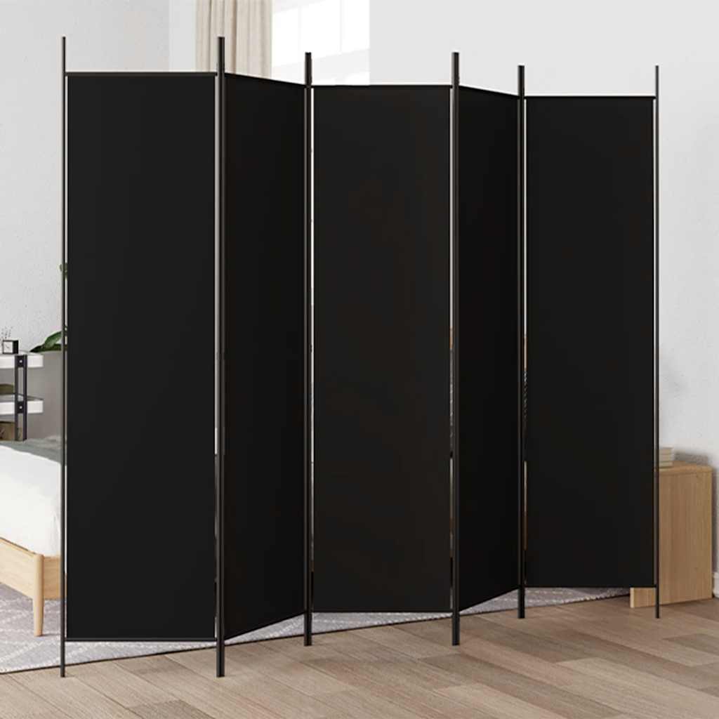 3-tlg. Paravent Schwarz 150x200 cm Stoff