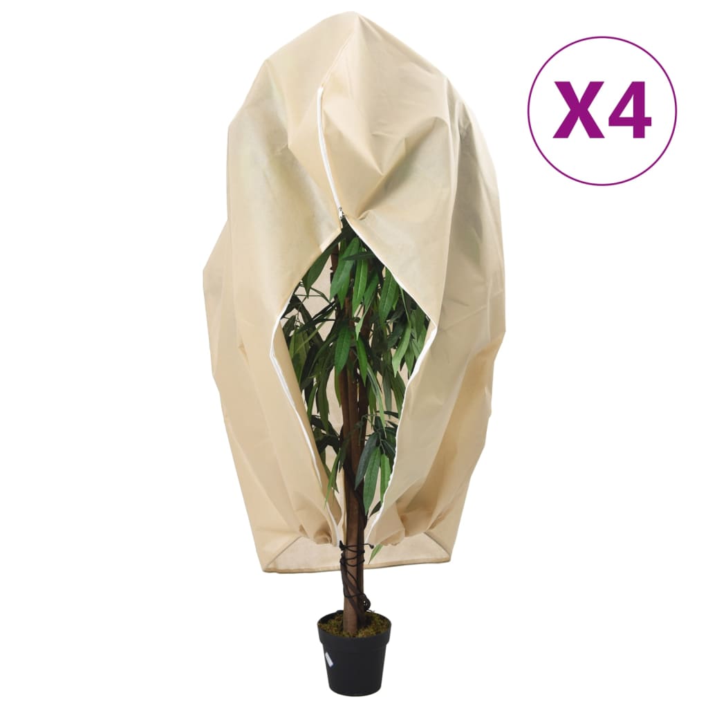 Wintervlies mit Reißverschluss 4 Stk. 70 g/m² 1x1,55 m