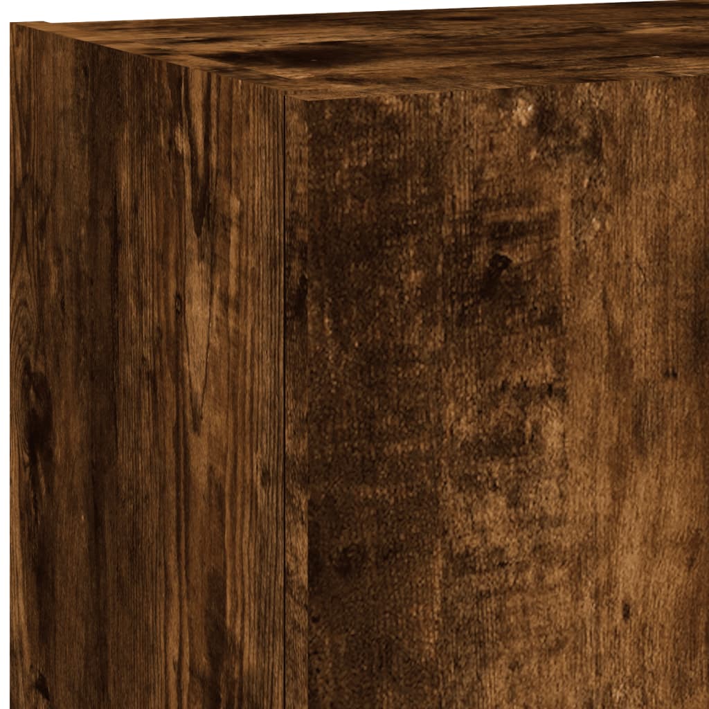 5-tlg. Wohnwand mit LED-Beleuchtung Weiß Holzwerkstoff