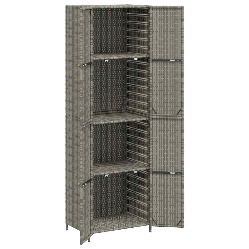 Gartenschrank Schwarz 59x40x180 cm Poly Rattan