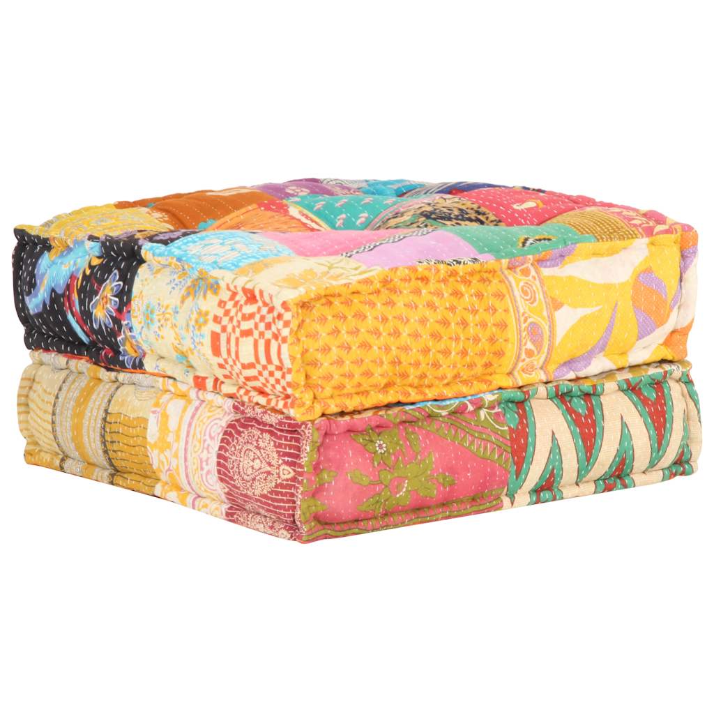 2-Sitzer Modularer Pouf Patchwork Stoff