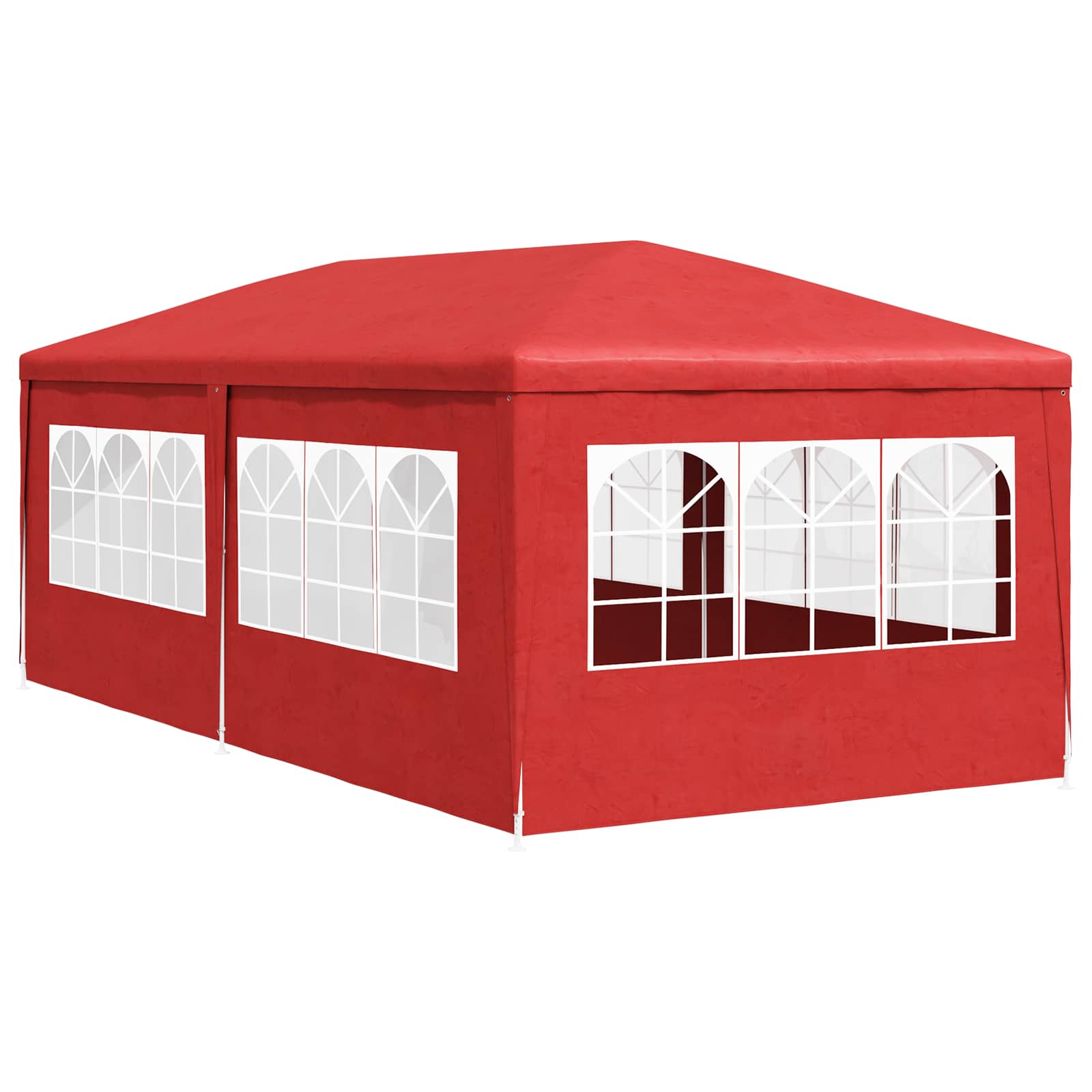 Party-Zelt 400 x 300 x 255 cm Rot PE und Stahl