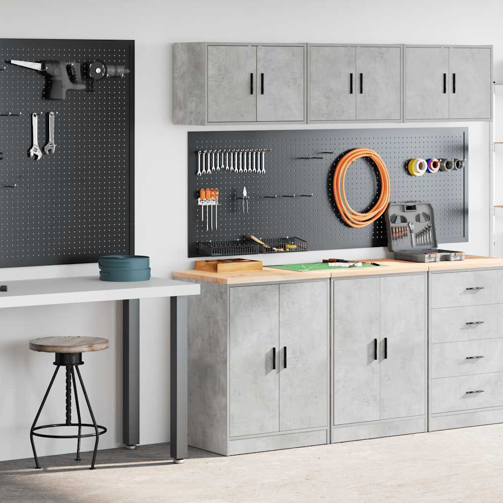 Garagenschränke 2 Stk. Schwarz Holzwerkstoff