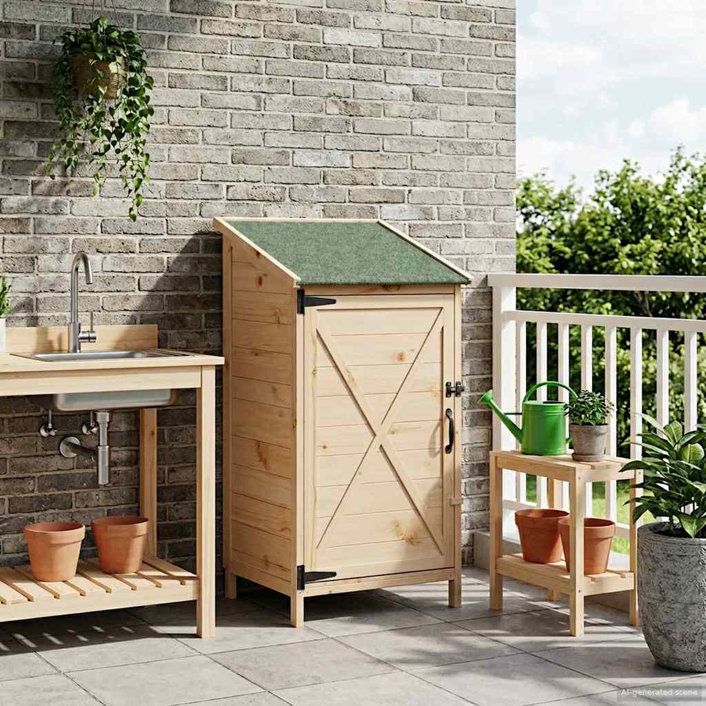 Gartenschuppen Natur 59,5 x 56 x 113,5 cm Massivholz aus Fichte