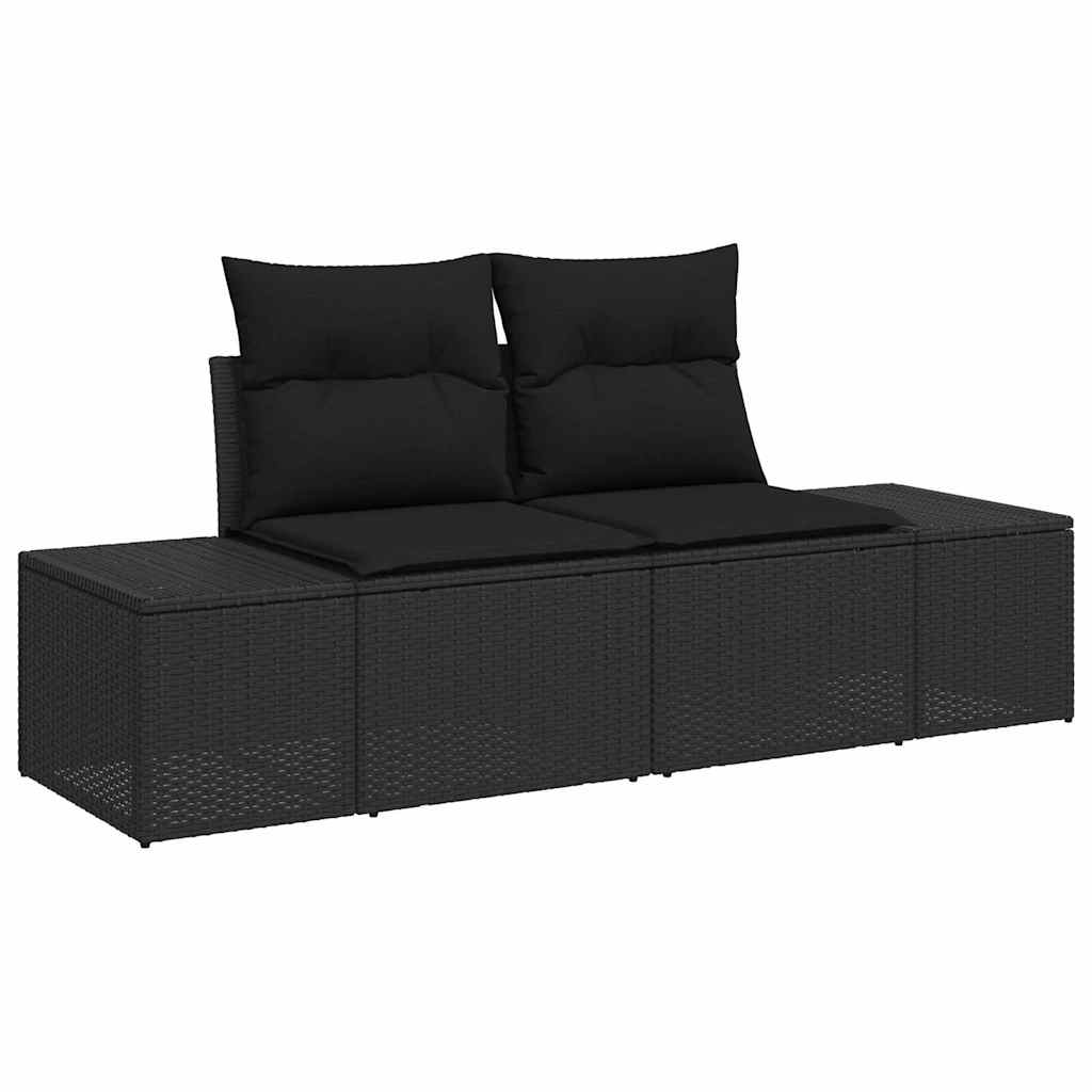 Garten Essgruppe mit Kissen 8 pcs Schwarz und Creme
