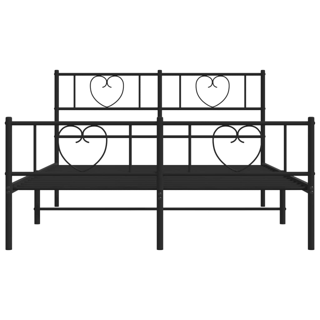 Bettgestell mit Kopfteil Metall Schwarz 100x190 cm