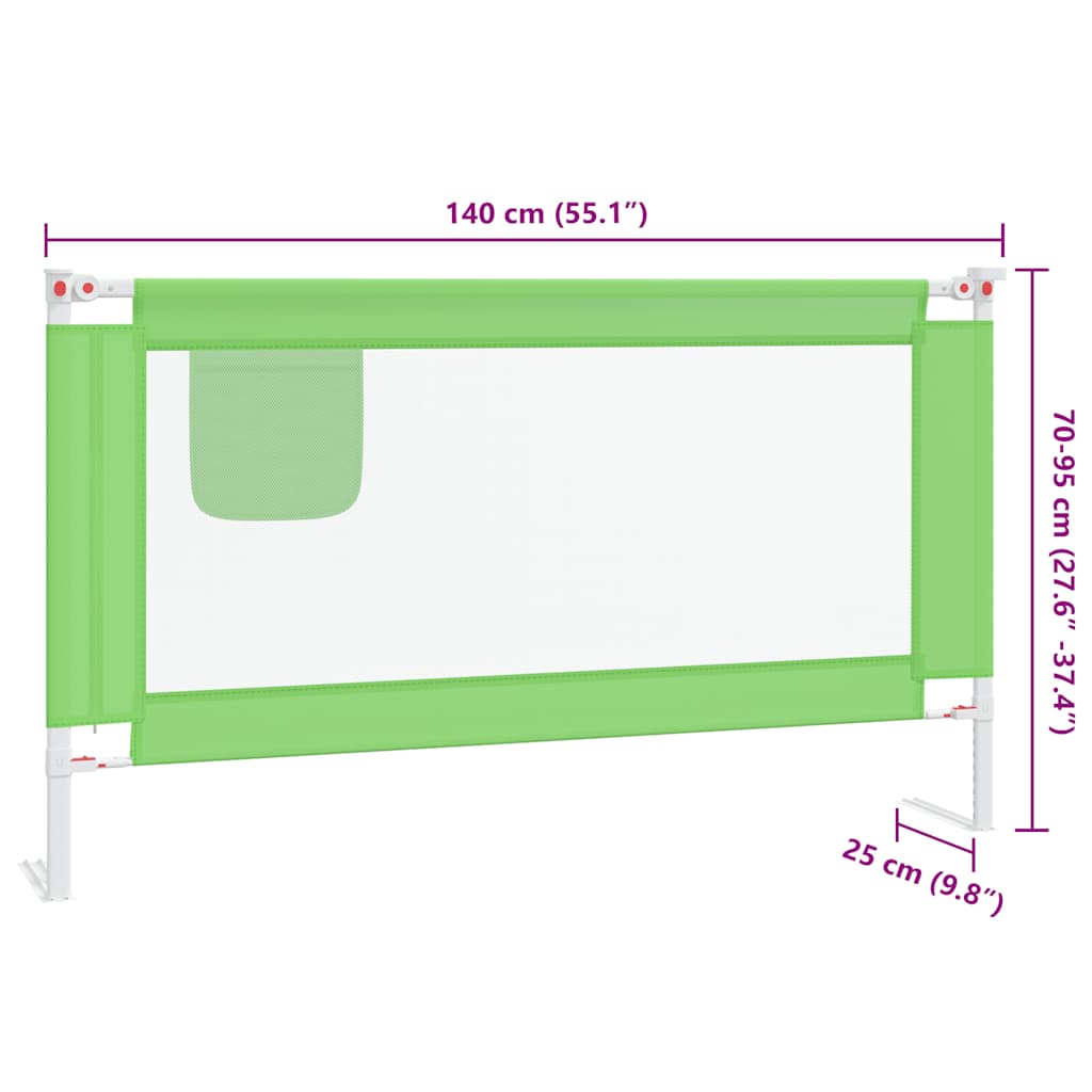 Kleinkind-Bettschutzgitter Grün 90x25 cm Stoff