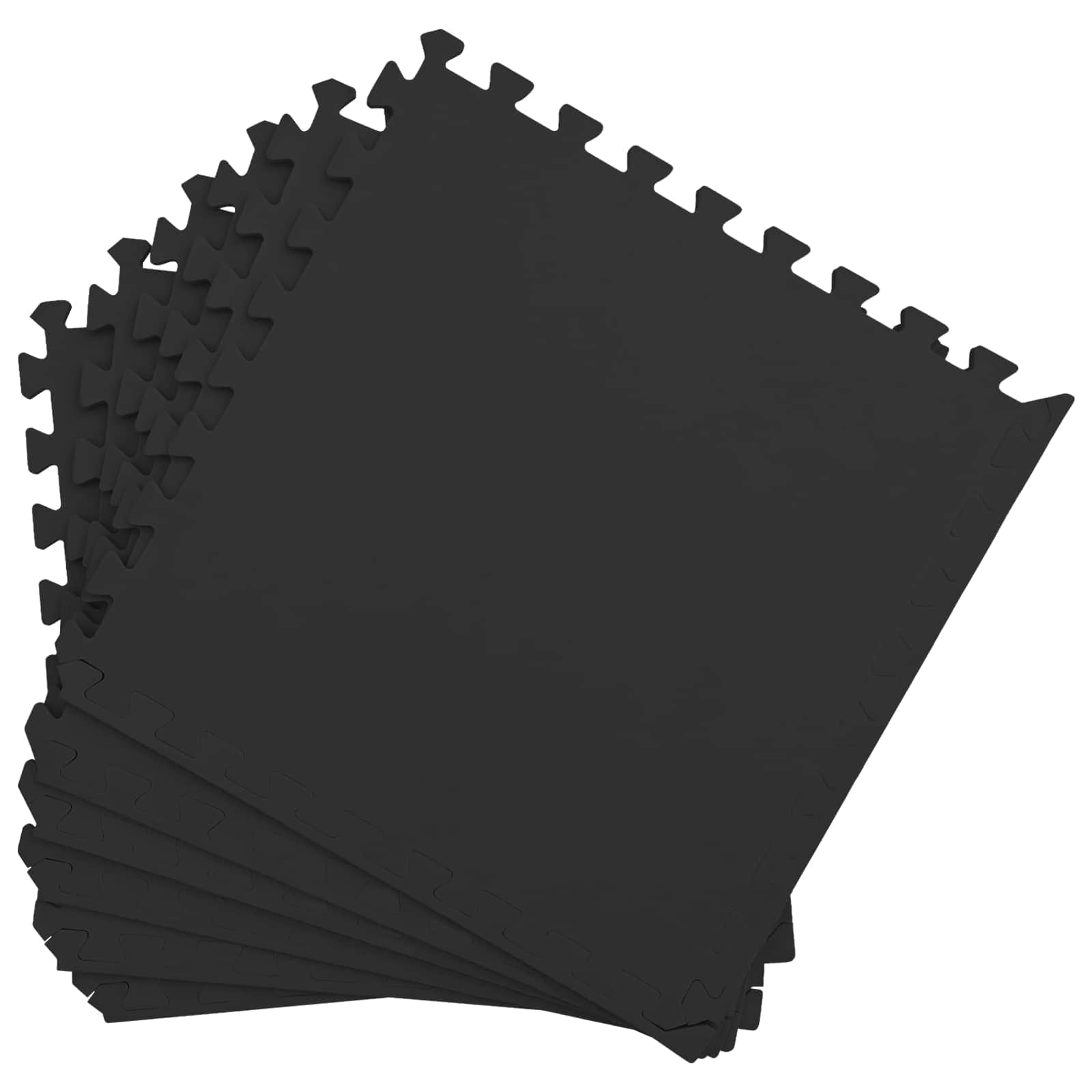 Pool Bodenteppich 6 pcs Schwarz 2,16 ㎡ EVA-Schaum