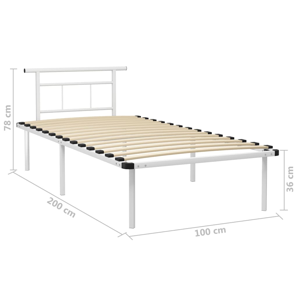 Bettgestell Grau Metall 90x200 cm