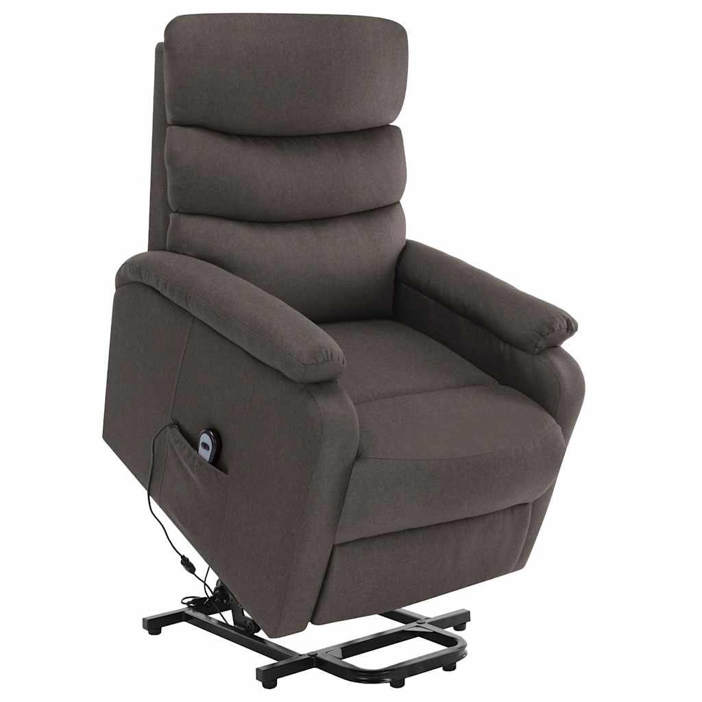 Massagesessel mit Aufstehhilfe Hellgrau Stoff