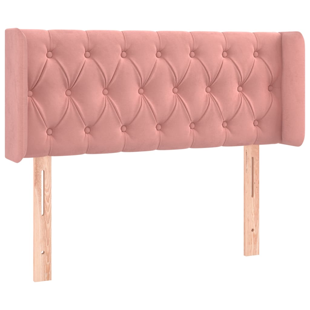 Kopfteil mit Ohren Dunkelblau 93x16x78/88 cm Samt