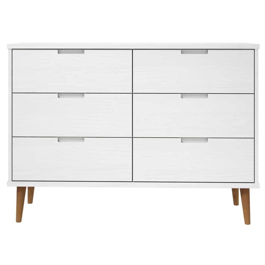 Schubladenschrank MOLDE Braun 113x40x80 cm Massivholz Kiefer