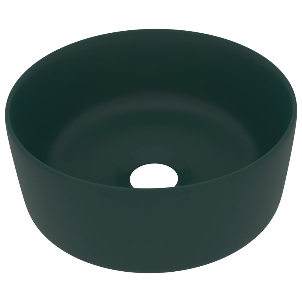 Luxuriöses Waschbecken Rund Matt Weiß 40x15 cm Keramik