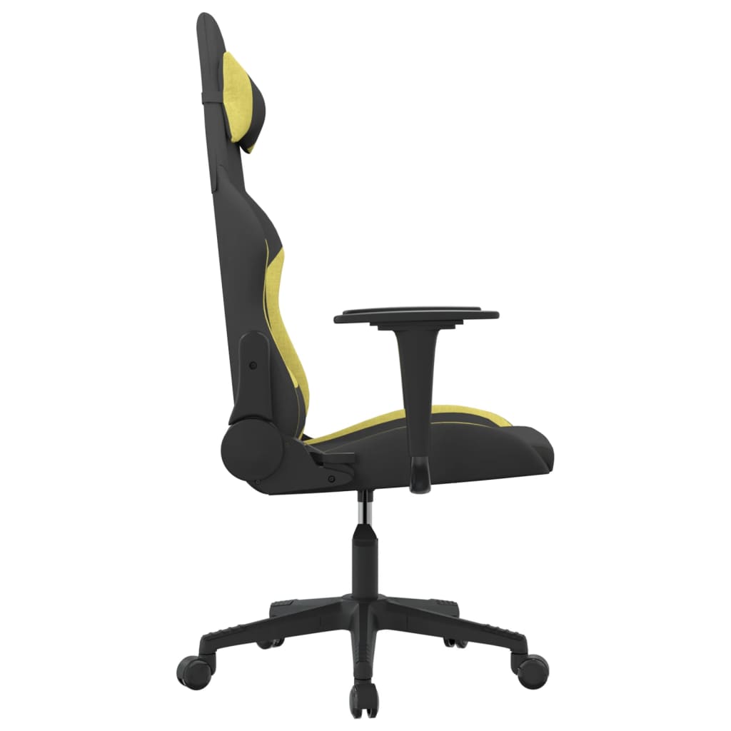 Gaming-Stuhl mit Massagefunktion Schwarz und Creme Stoff