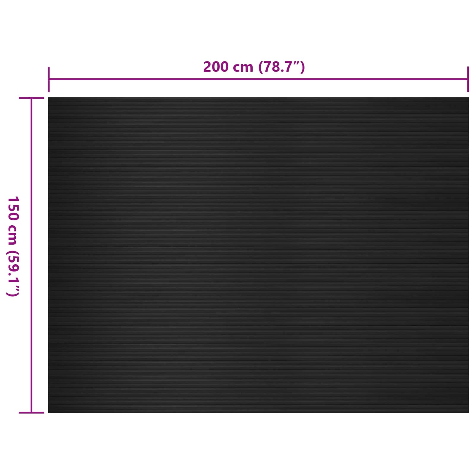 Bodenbelag Schwarz 1 x 2 m Gummi