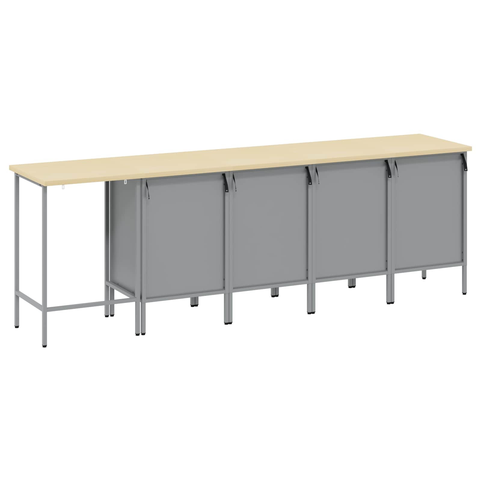 Arbeitsschrankset mit Schubladen 5 pcs Schwarz und Grau