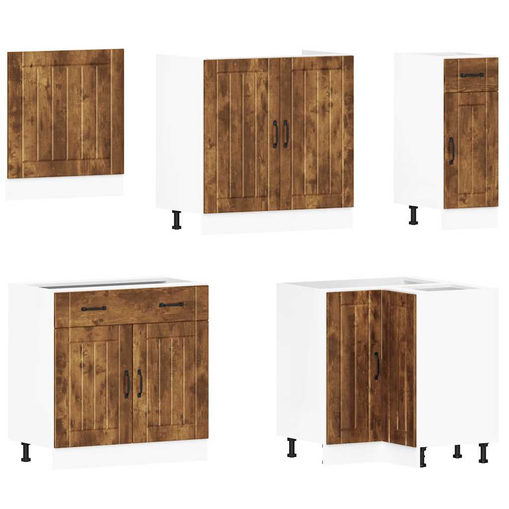 11-tlg. Küchenschrank-Set Lucca Weiß Holzwerkstoff