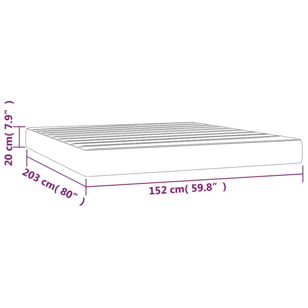 Taschenfederkernmatratze Mittel Hellgrau 100x203x20 cm Samt