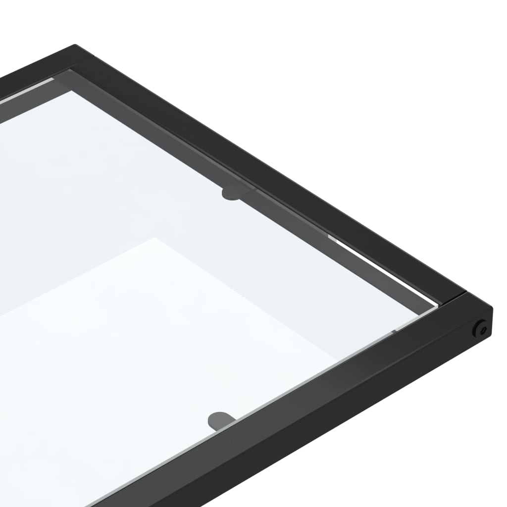 Computer-Beistelltisch Schwarz 50x35x65 cm Hartglas