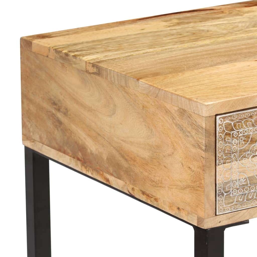 Schreibtisch Massivholz Akazie und Echtleder 117x50x76 cm