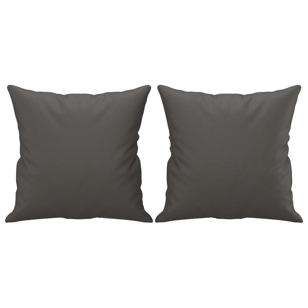 Zierkissen 2 Stk. Schwarz 40x40 cm Kunstleder