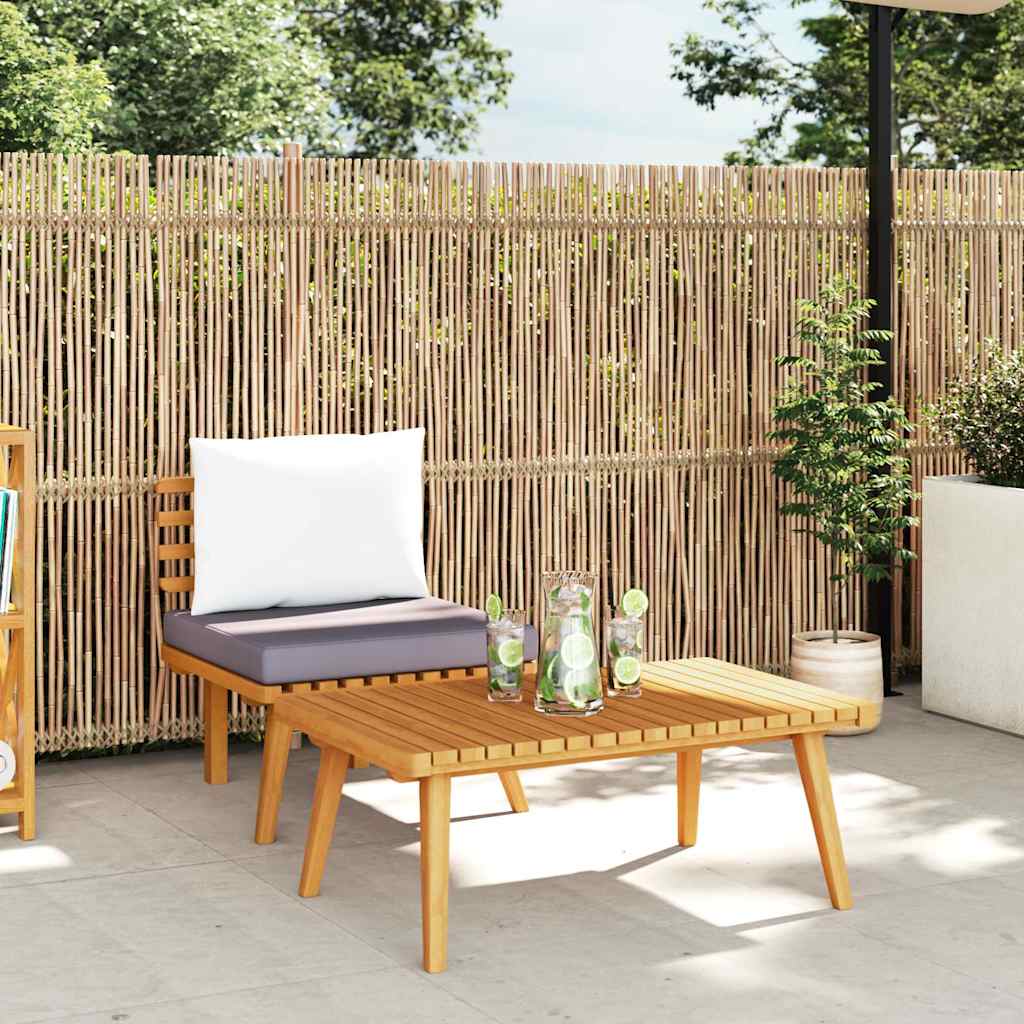 2-Sitzer-Gartensofa mit Kissen Massivholz Akazie