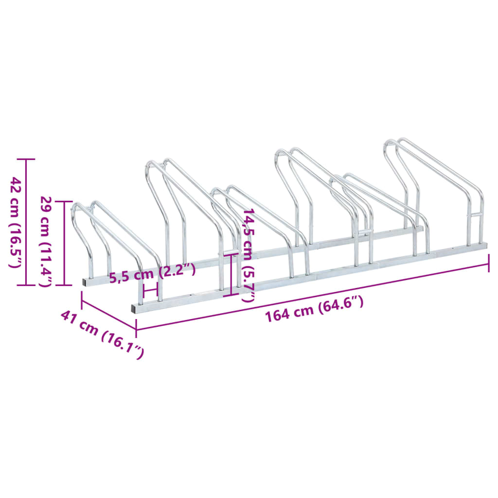 Fahrradständer für 2 Fahrräder Verzinkter Stahl