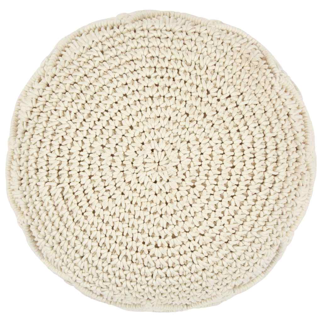 Makramee Sitzpuff Handgefertigt 45x30 cm Baumwolle