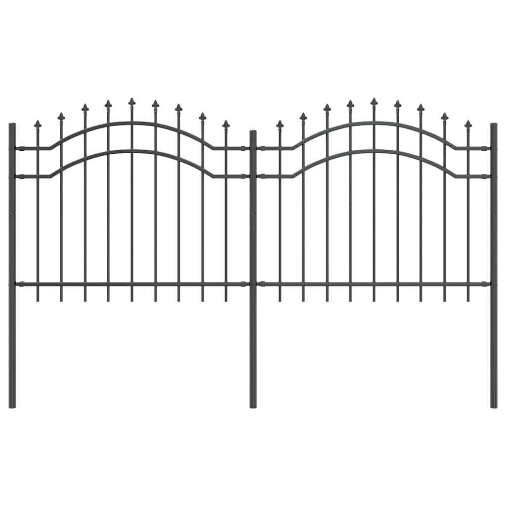 Gartenzaun Woerden mit Speerspitze Schwarz 240 x 75 cm Stahl