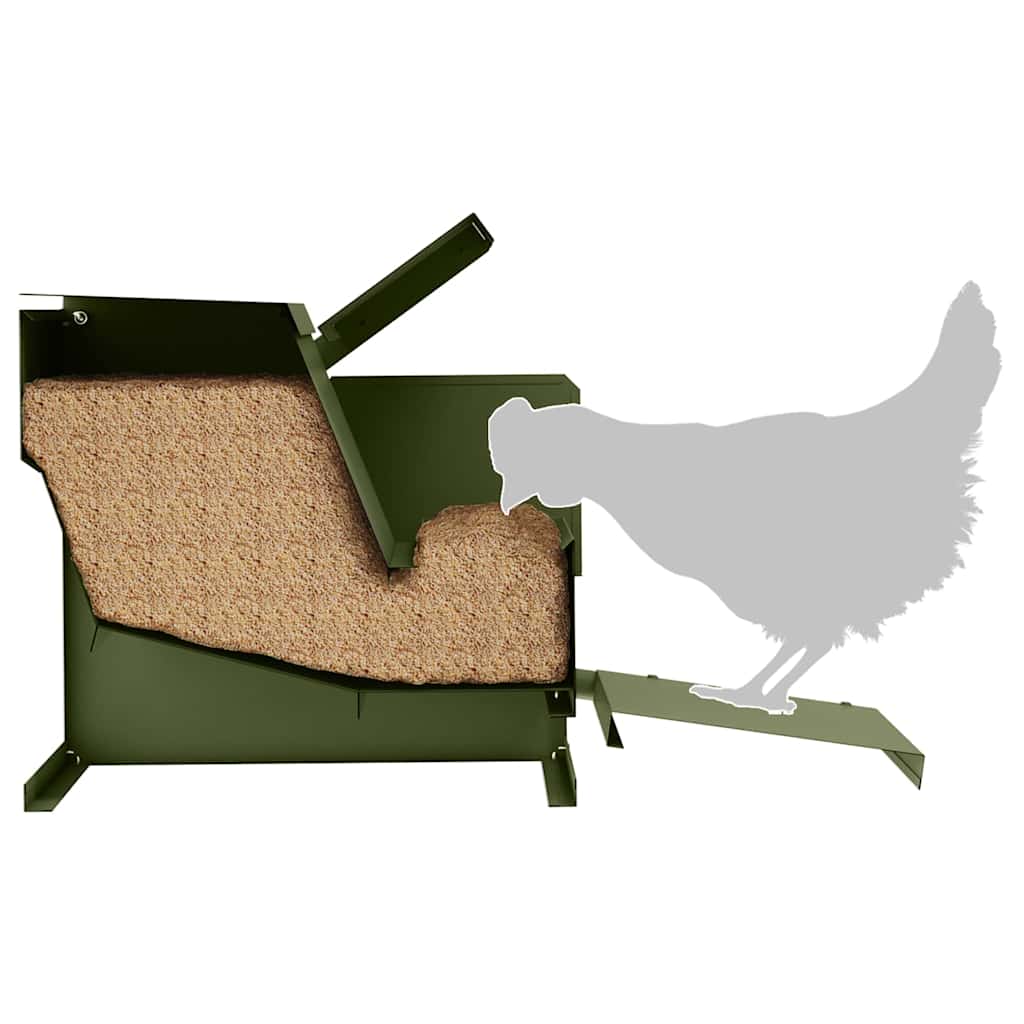 Hühnertretfeeder Schwarz 50 x 40 x 29 cm Kaltgewalzter Stahl