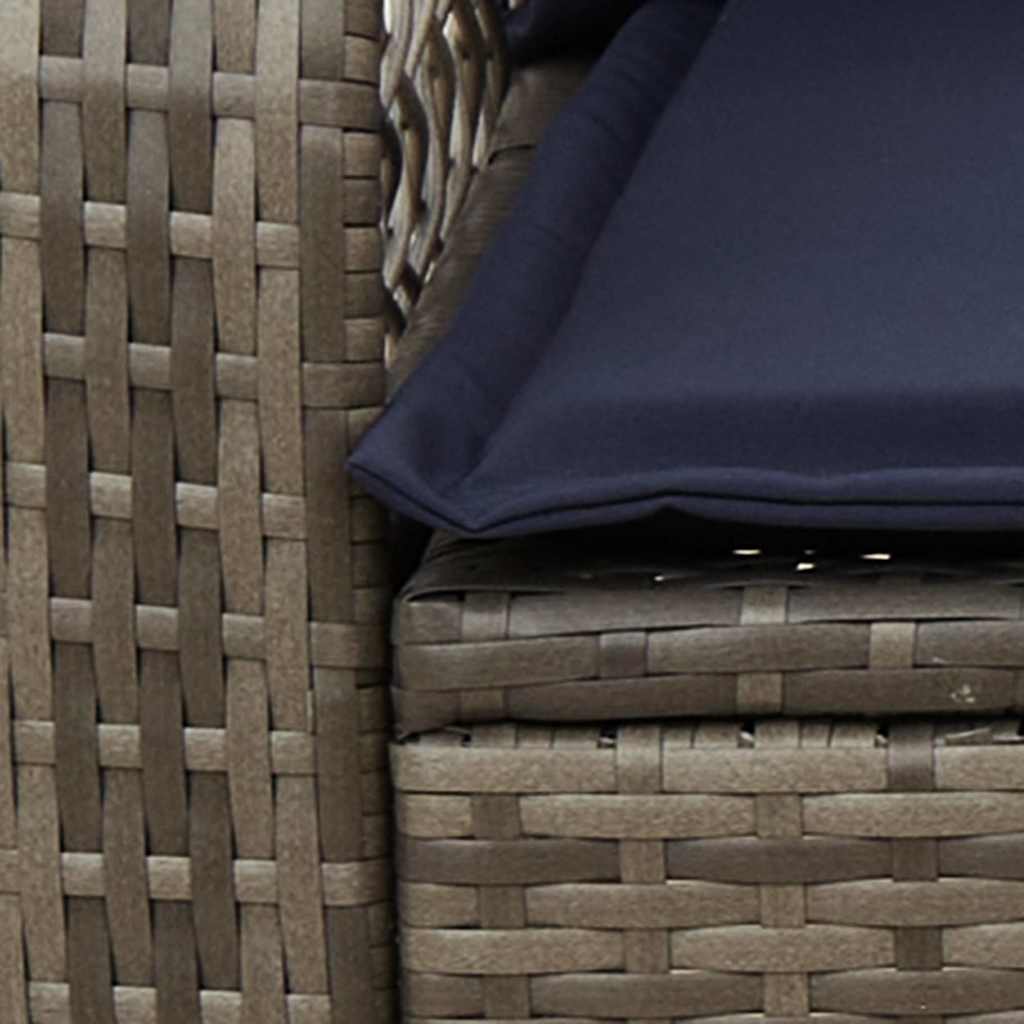 Garten-Schaukelstuhl mit Kissen Schwarz Poly Rattan