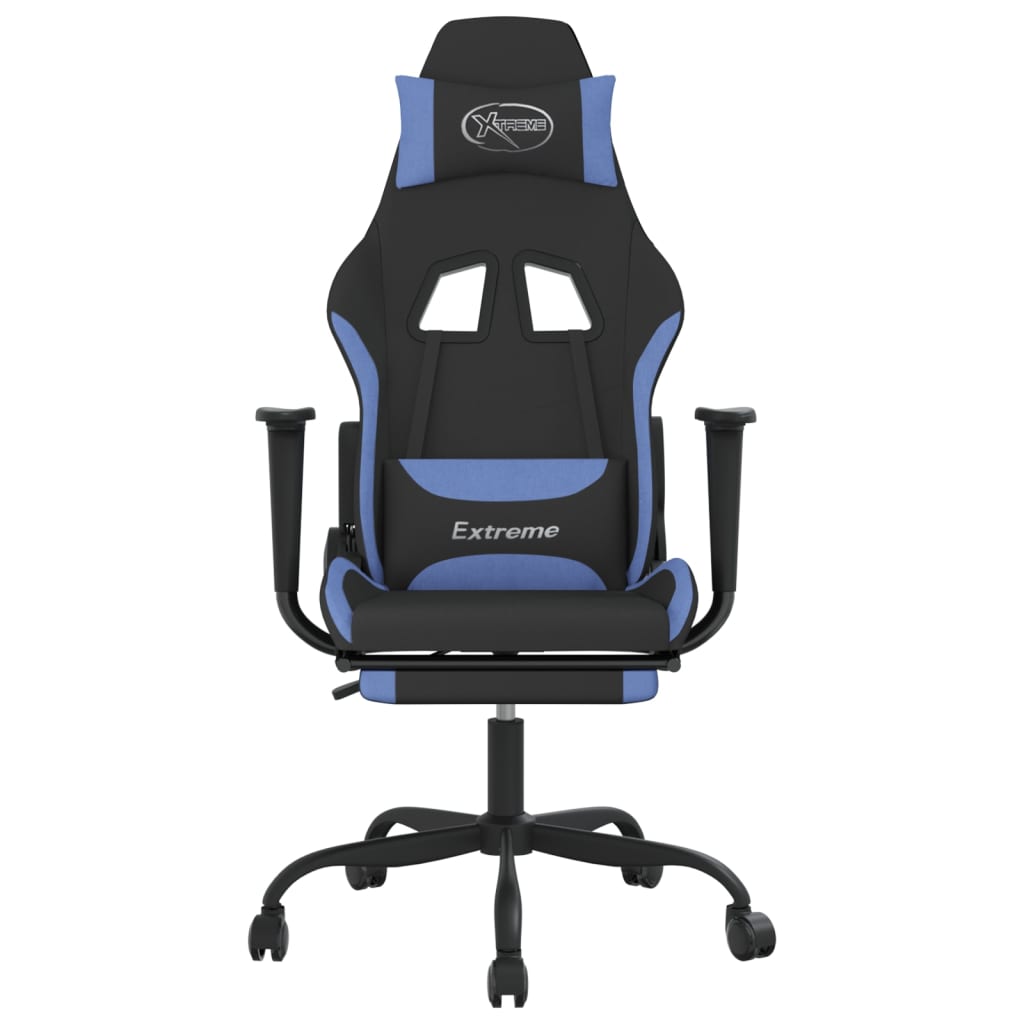Gaming-Stuhl mit Massagefunktion Schwarz und Creme Stoff