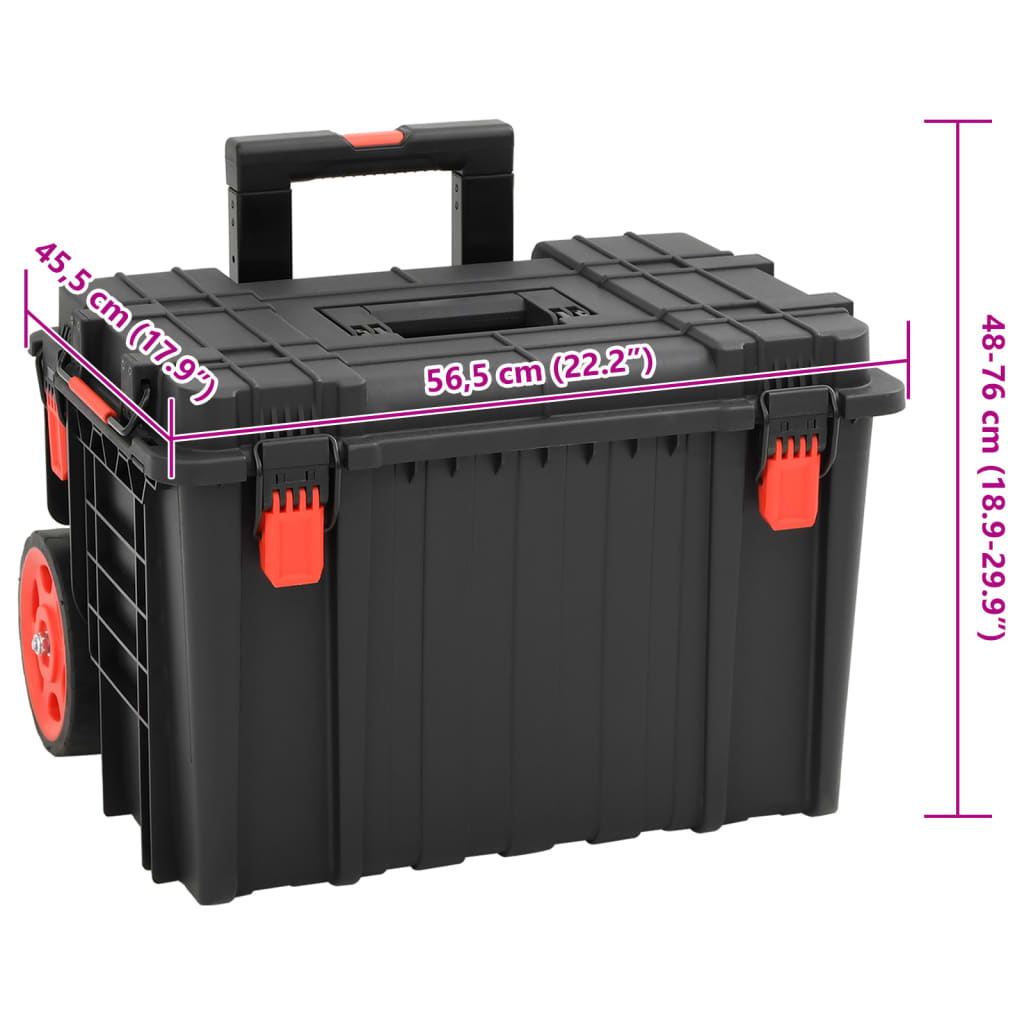 Koffer für Flugreise Tragbar Schwarz 56,5x34x16 cm PP