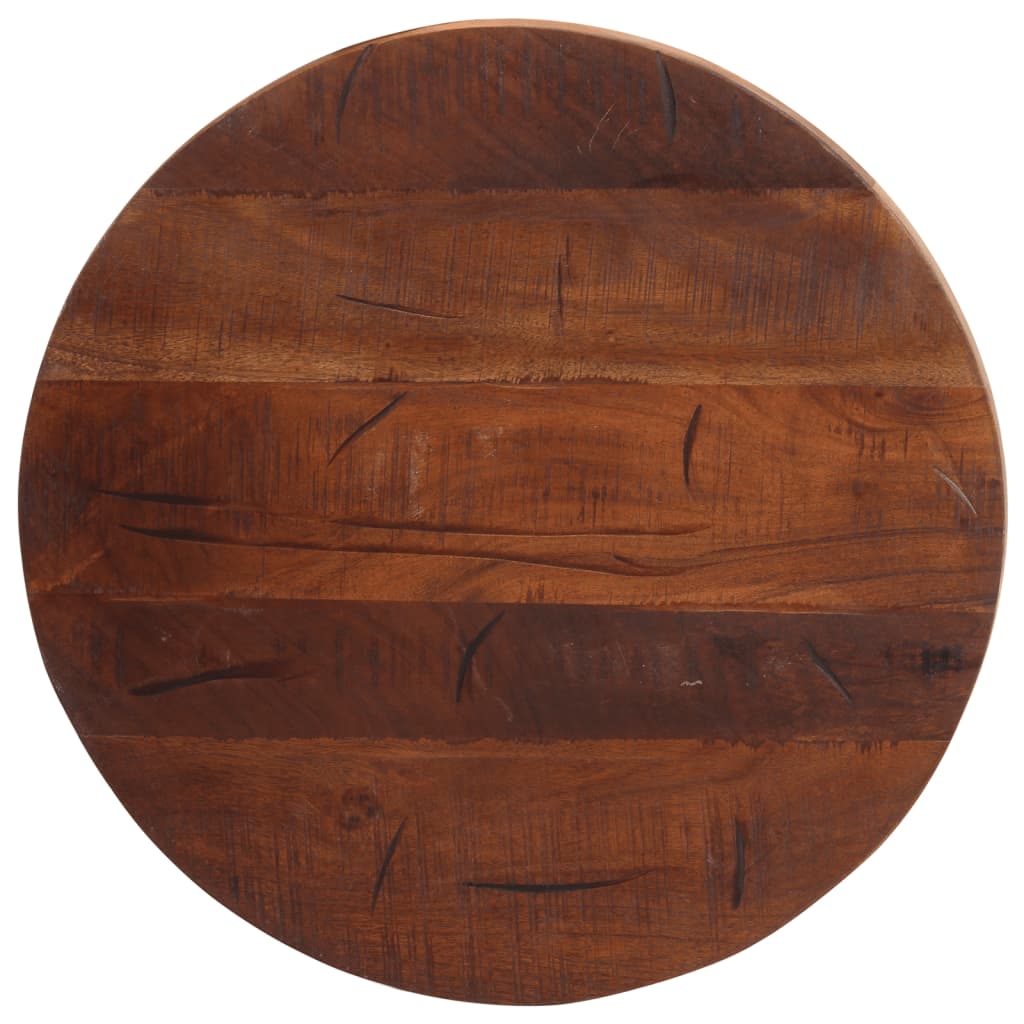 Tischplatte Ø 40x2,5 cm Rund Raues Massives Mangoholz