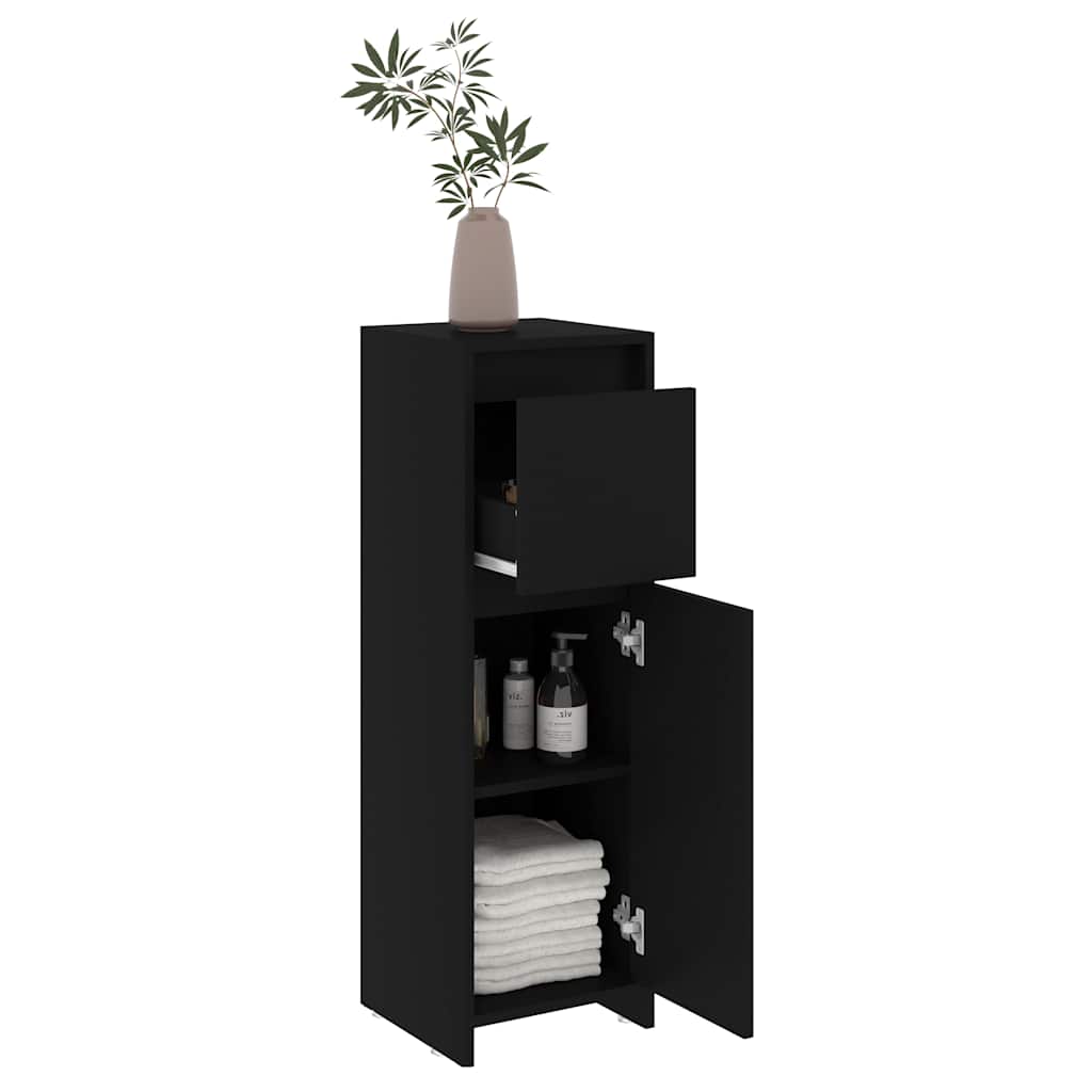 Badezimmerschrank Weiß 30x30x95 cm Holzwerkstoff