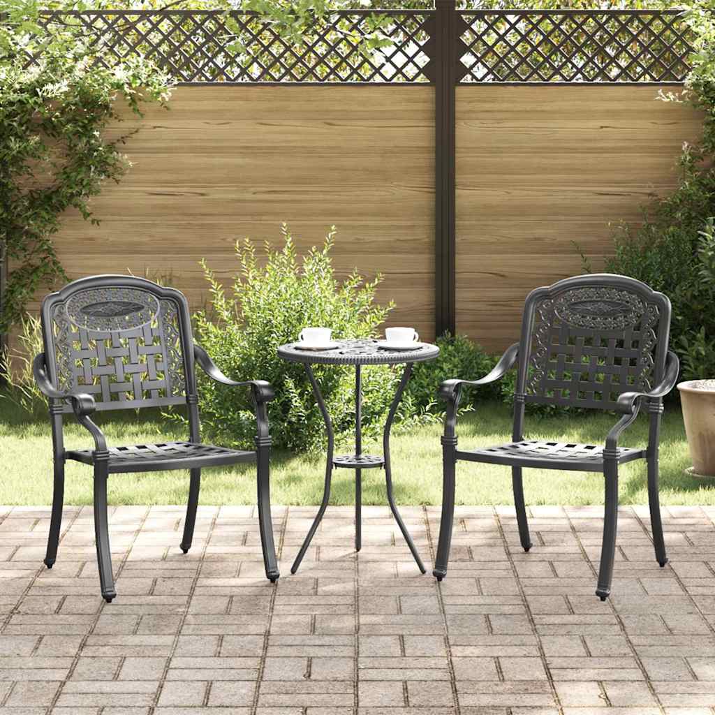 Gartenstuhl 2 pcs Bronze 55 x 56,5 x 91cm Aluminium