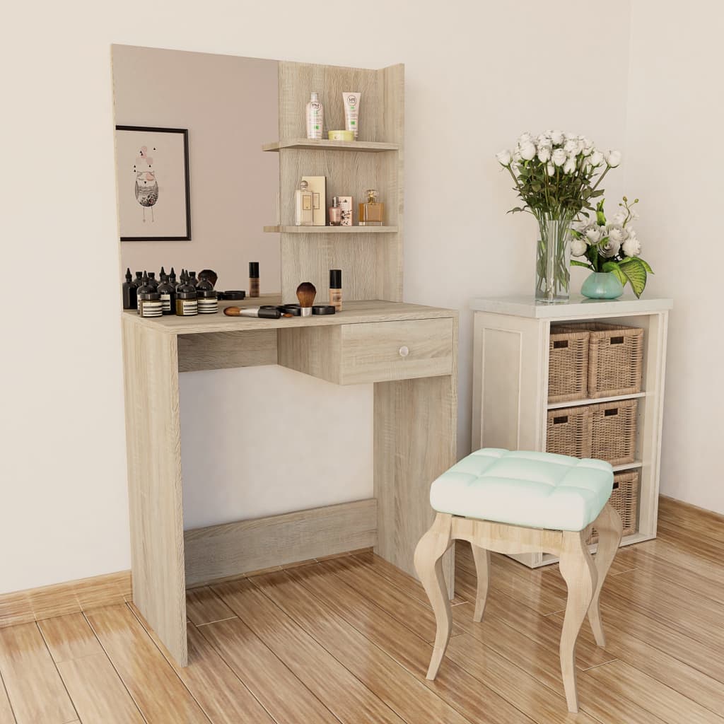 Schminktisch Holzwerkstoff 75x40x141 cm Weiß
