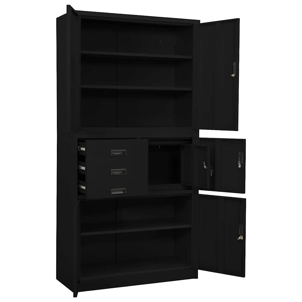 Büroschrank Weiß 90x40x180 cm Stahl