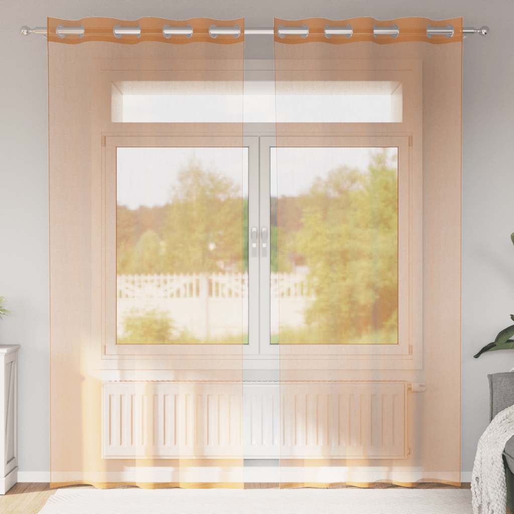 Voile Vorhänge mit Ösen 2 Stk. Apfelgrün 140x140 cm