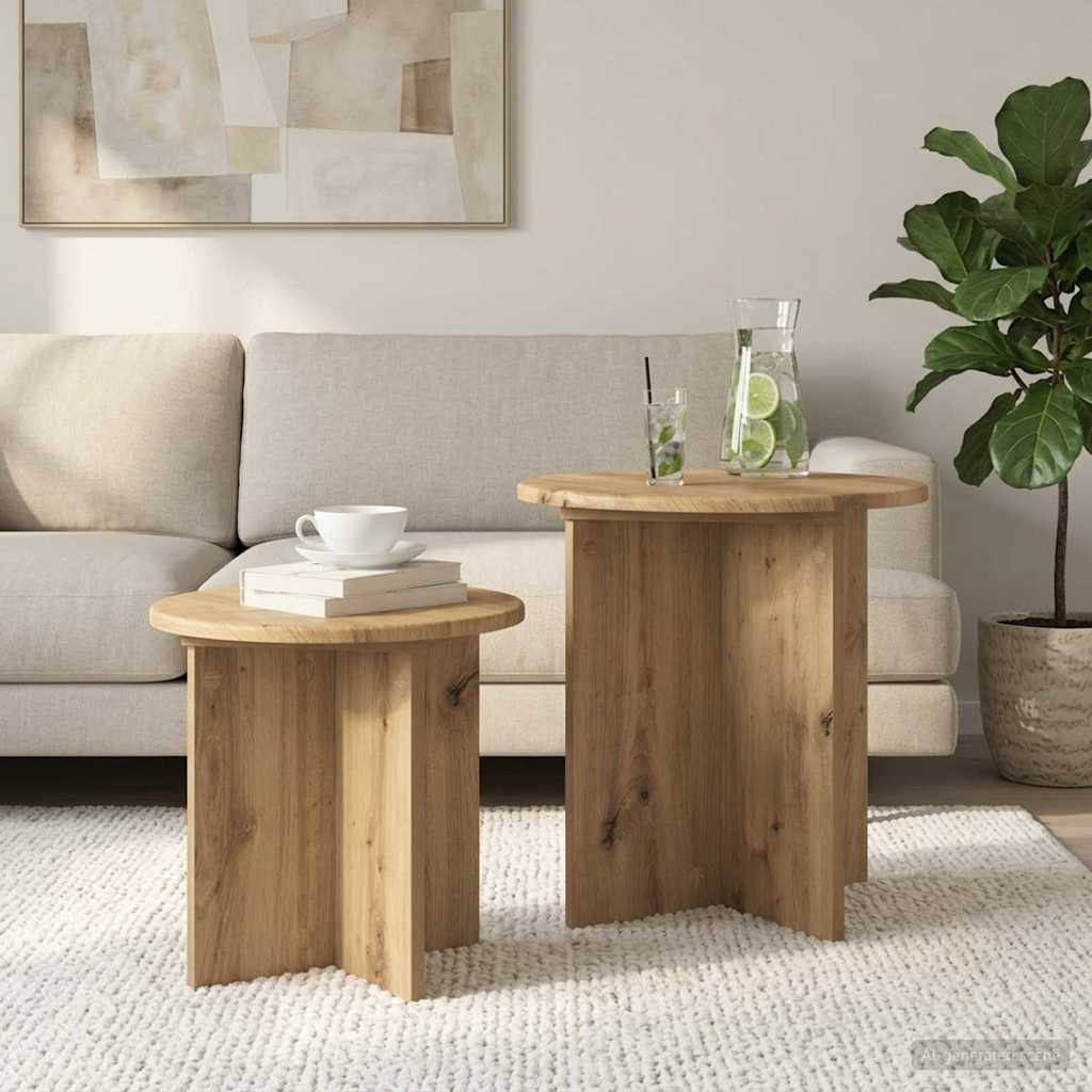 Beistelltisch-Set mit Speicher 2 pcs Holzwerkstoff